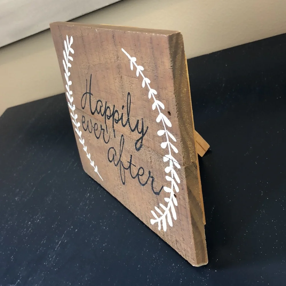 Happily Ever After Wood Sign